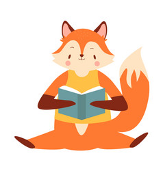 Cute Fox Reading A Book