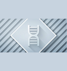 Paper Cut Dna Symbol Icon Isolated On Grey