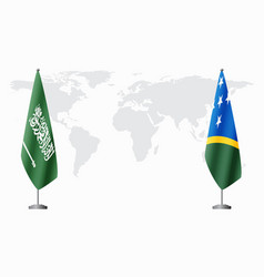 Saudi Arabia And Solomon Islands Flags