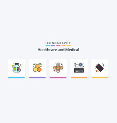 Medical Line Filled 5 Icon Pack Including Hands