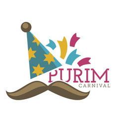 Purim Carnival Emblem Or Banner Of Jewish Holiday