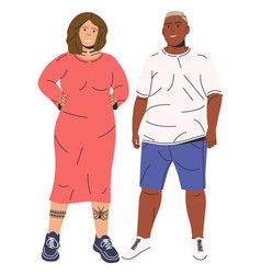 Smiling Overweight Couple Isolated