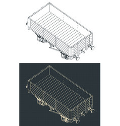 5 Plank Coal Wagon Isometric Blueprints