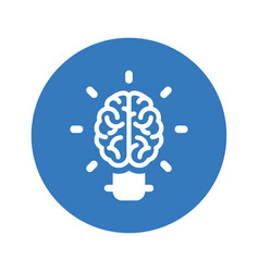 Brain Idea Mind Icon Blue Color Design