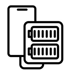 Full Battery Power Bank Icon Outline Style