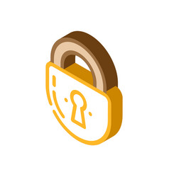 Keyhole Padlock Isometric Icon