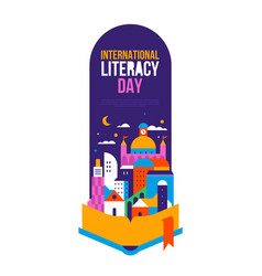 Literacy Day Poster Template Open Book Story City