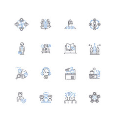 Organizational Management Line Icons Collection