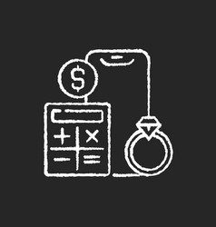 Price Calculation Chalk White Icon On Black