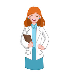 Successful Medical Professional Woman With Gown