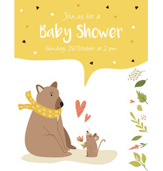 Baby Birthday Invitation Card With Funny Animals