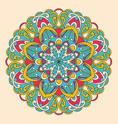 Round Colorful Mandala Floral