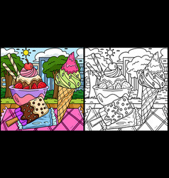 Summer Ice Cream Coloring Page