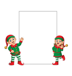 Two Elfs Using Santa Clause Clown Costume