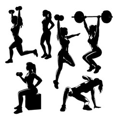 Fitgym Woman Dumbbells Workout Clipart