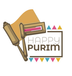 Judaism Festival Elements Happy Purim Banner