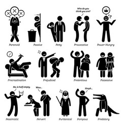 Paranoid paranoia people too worry stick figure Vector Image