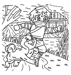 Ninja And Shiba Inu Coloring Page For Kids