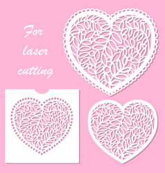 Set Of Templates For Laser Cutting Lace Hearts