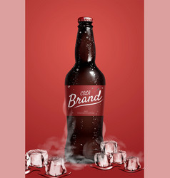 Cola Bottle Mock Up With Ice Blocks