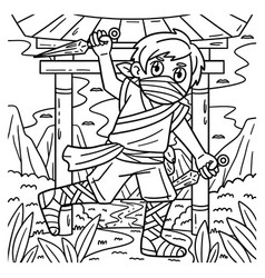 Ninja With Kunai Coloring Page For Kids