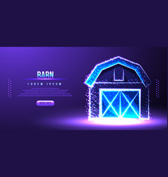 Barn Low Poly Wireframe