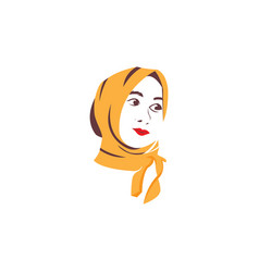 Hijab Muslim Fashion Woman Logo Design Abstract