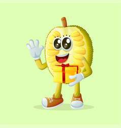 Jackfruit Character Holding A Gift Box