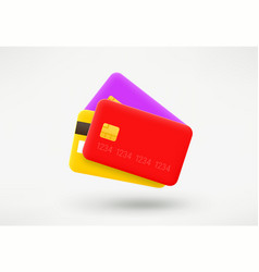 Stack Of Color Plastic Cards 3d