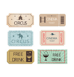 Vintage Cinema Circus And Party Tickets Set