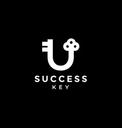 Letter U Success Key Padlock Logo Design