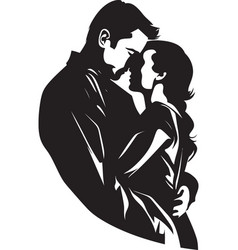 Loving Embrace Black Logo Design Of Couple