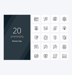 20 Womens Day Outline Icon For Presentation