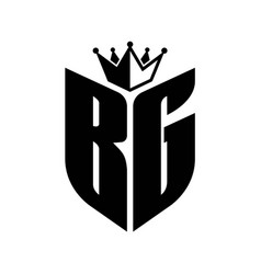 Bg Letter Monogram With Shield Shape Crown