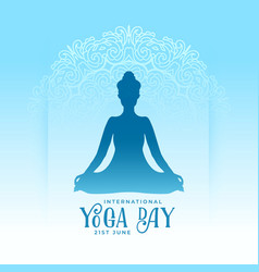 International Yoga Day Blue Poster Design