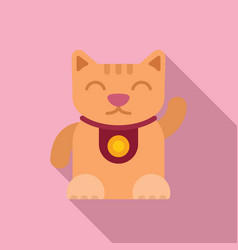 Lucky Kitty Icon Flat Maneki Cat