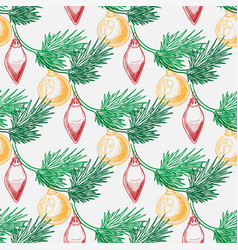 Christmas Tree Branch Seamless Pattern