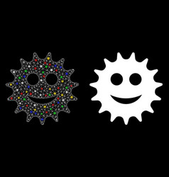 Flare Mesh 2d Cog Smile Icon With Light Spots