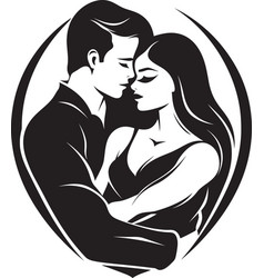 Intimate Embrace Black Logo Design Of Couple