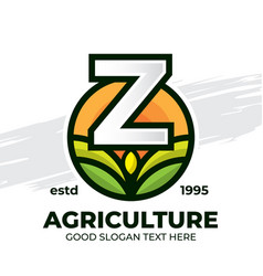 Letter Z Farm Agricultural Logo Badge Template