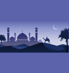 Man Riding Camel In Desert Night