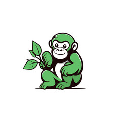 Monkey Cartoon Character On White Background