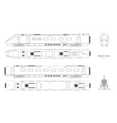 Outline Blueprint Modern Train