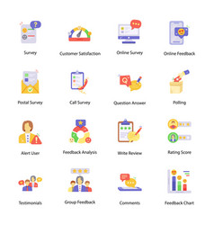 Pack Of Survey Flat Icons