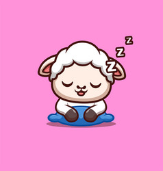 Sheep Sleepy Cute Creative Kawaii Cartoon Mascot