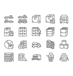 Stockpile Line Icon Set