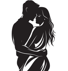 Blissful Affection Black Logo Design Of Couple