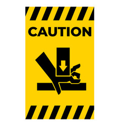 Caution Hand Crush Force From Above Symbol Sign