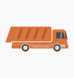 Orange City Dump Garbage Truck Side View Flat