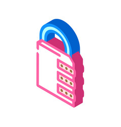 Password Padlock Isometric Icon